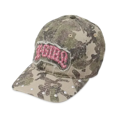 X-Girl Women's Studded Logo Patch 6Panel Cap "Camo"