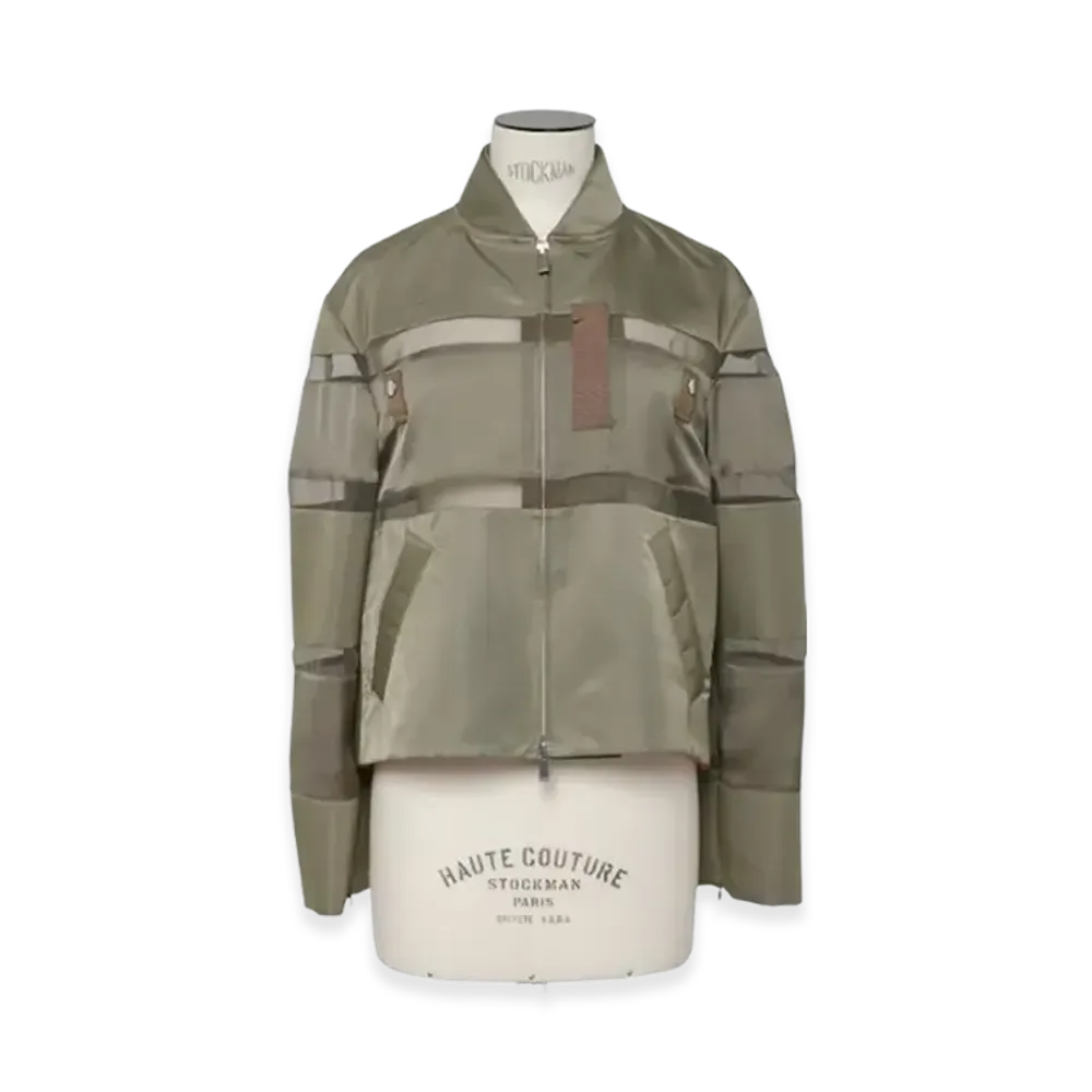 sacai Nylon Twill Mix Blouson "Taupe"