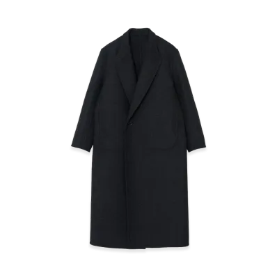 YOKE Wool Cashmere Long Rever Coat "Charcoal"