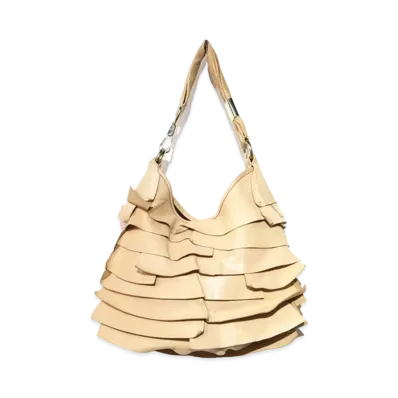 Saint Laurent Saint-Tropez Leather Semi Shoulder Bag "Beige"
