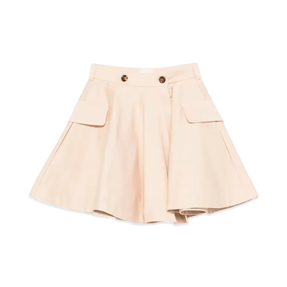 FENDI Kids Heavy Gabardine Round Skirt "Beige"