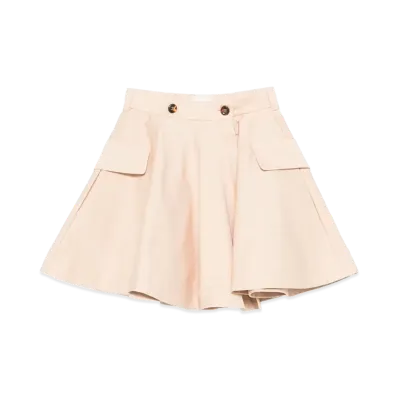 FENDI Kids Heavy Gabardine Round Skirt "Beige"