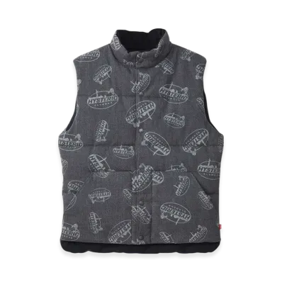 HYSTERIC GLAMOUR Oval Woman Pattern Denim Vest "Black"