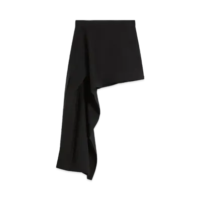 Max Mara Kartal Asymmetric Short Skirt "Black"