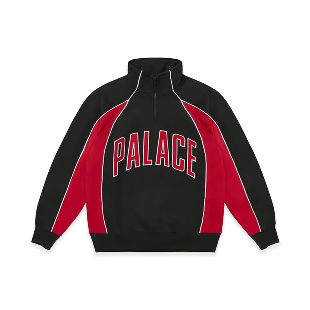 PALACE Courtside 1/4 Zip "Black/Truest Red"