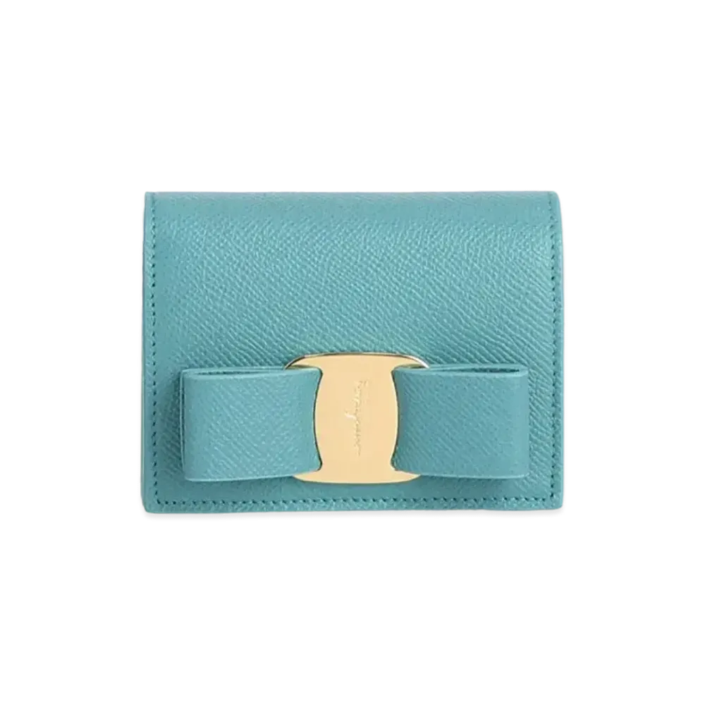 Salvatore Ferragamo Compact Wallet "Tyrone Turquoise"