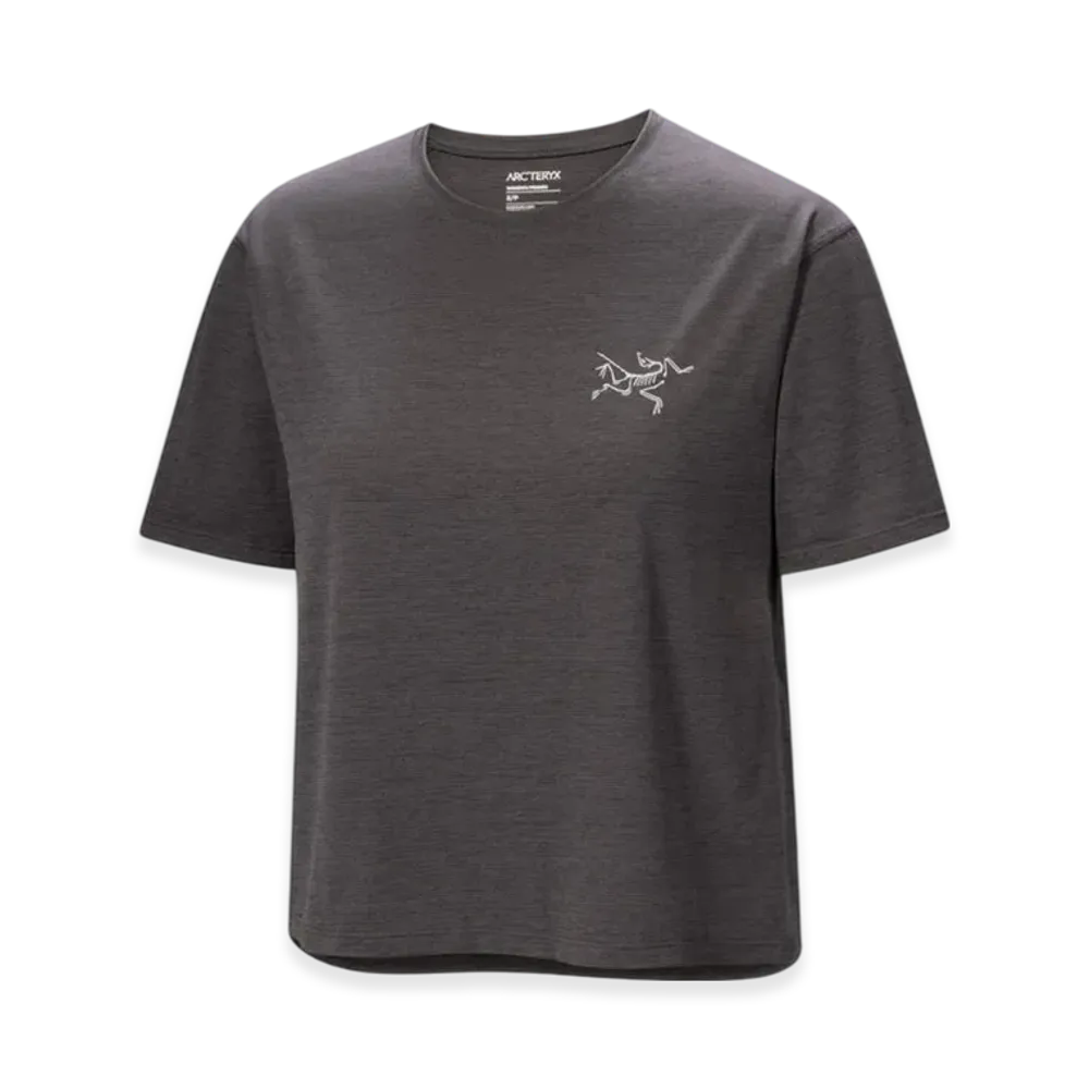 ARC'TERYX Women's Taema Crop Topo SS "Black Heather/Graphite" X000009494