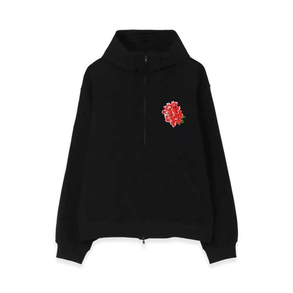 WILDSIDE YOHJI YAMAMOTO Embroidery Zip Hoodie (Peony) "Black"