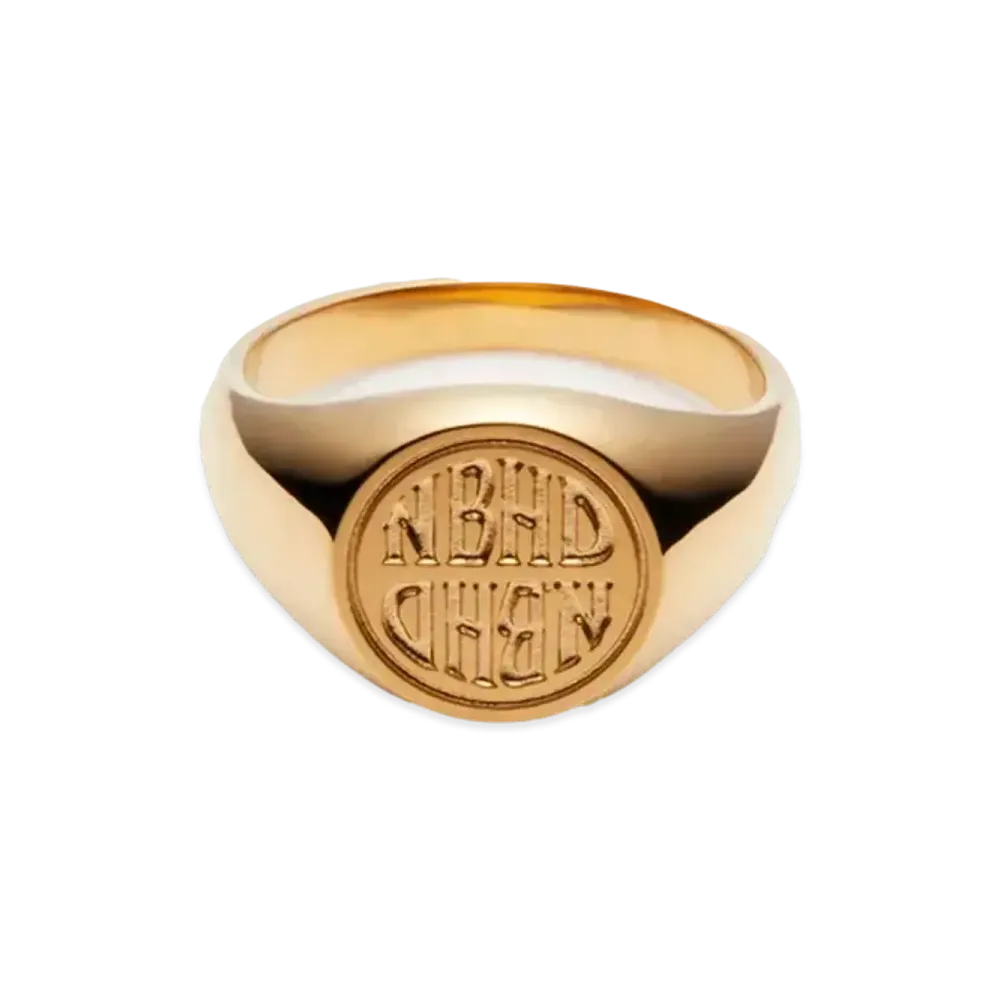 NEIGHBORHOOD Gold Signet Ring "Gold"