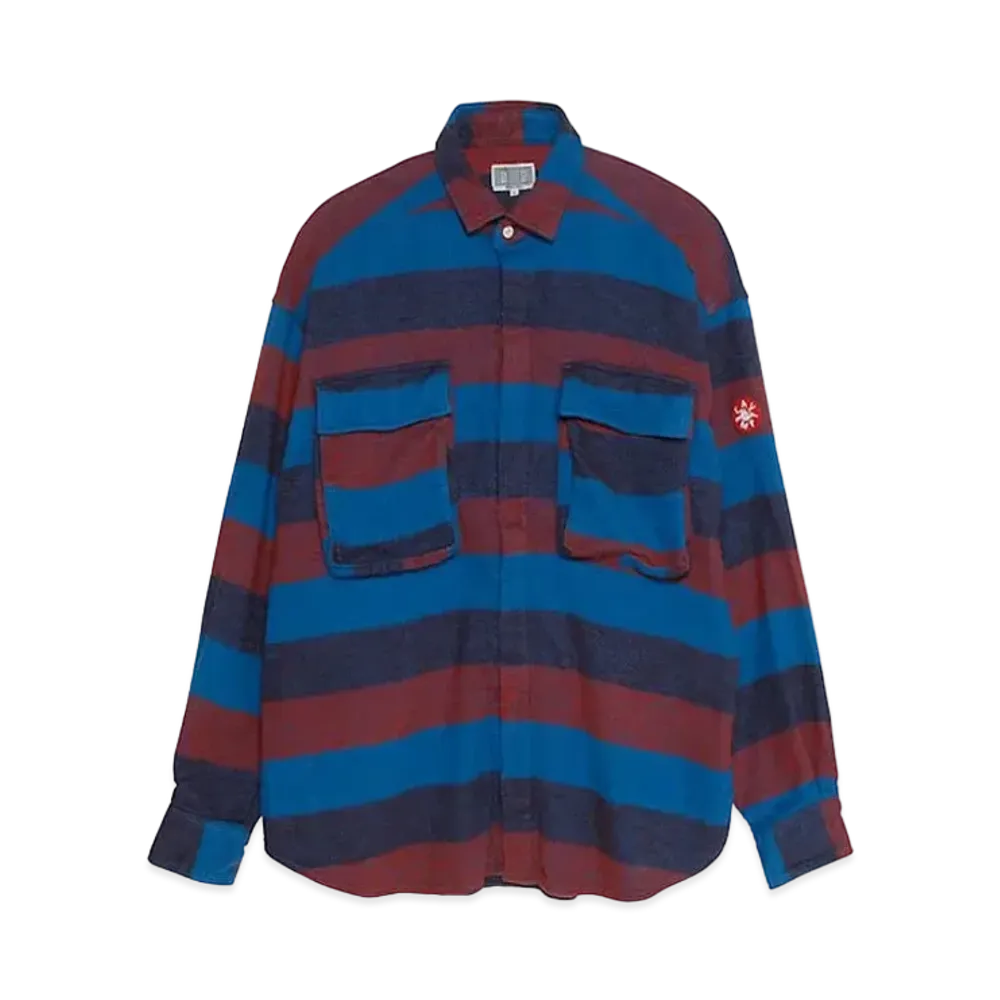 Cav Empt (C.E) STRIPE FLANNEL BIG SHIRT "Blue"