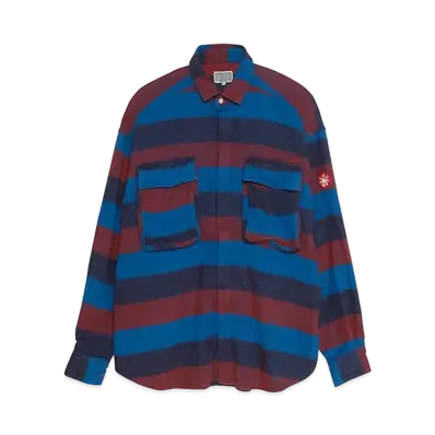 Cav Empt (C.E) STRIPE FLANNEL BIG SHIRT "Blue"