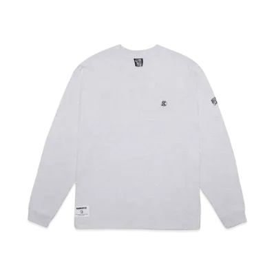 BILLIONAIRE BOYS CLUB EMBROIDERED LOGO COTTON L/S T-SHIRT B "ASH GRAY"