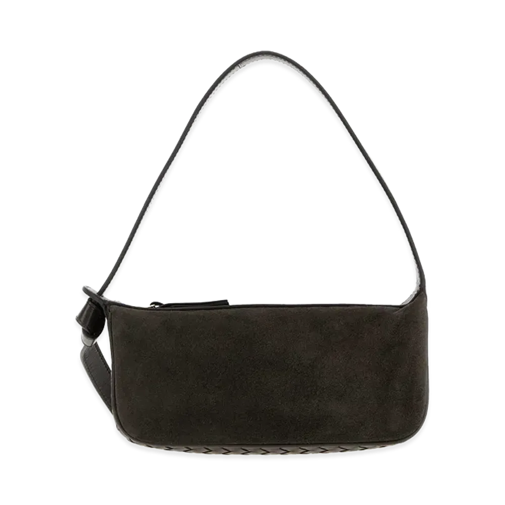 Bottega Veneta Women's Suede And Nappa Leather Nodo Shoulder Bag "Dark Brown"