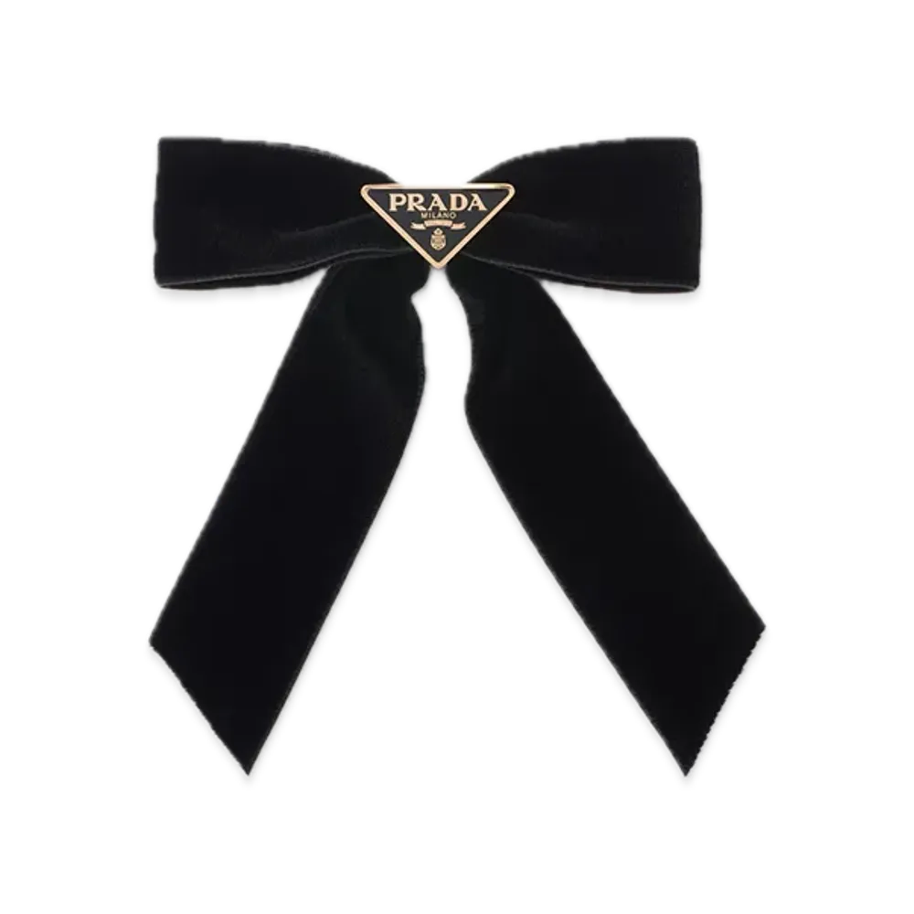 PRADA Velvet Hair Clip "Black"