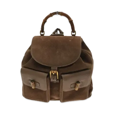 GUCCI Backpack Bamboo Suede "Brown"