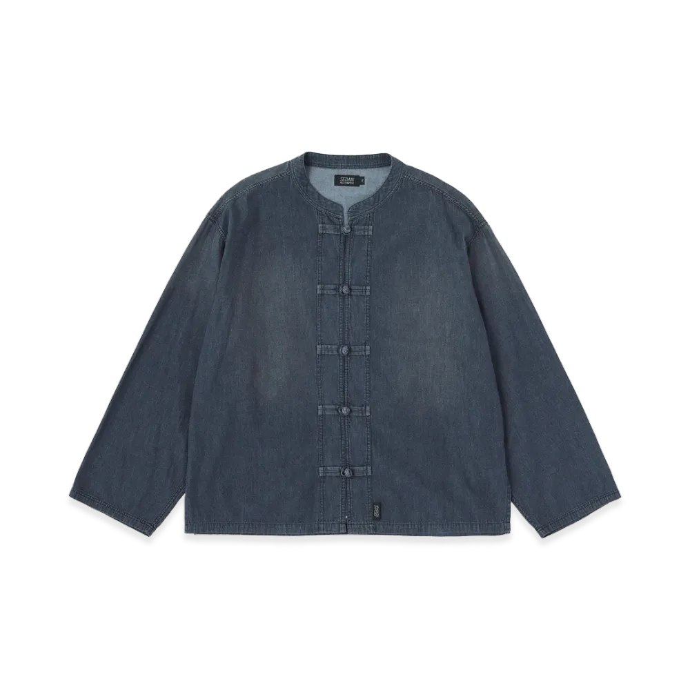 SEDAN ALL-PURPOSE Light Denim Kungfu Shirt "Black"