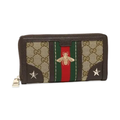 GUCCI Vintage Web Embroidery Wallet