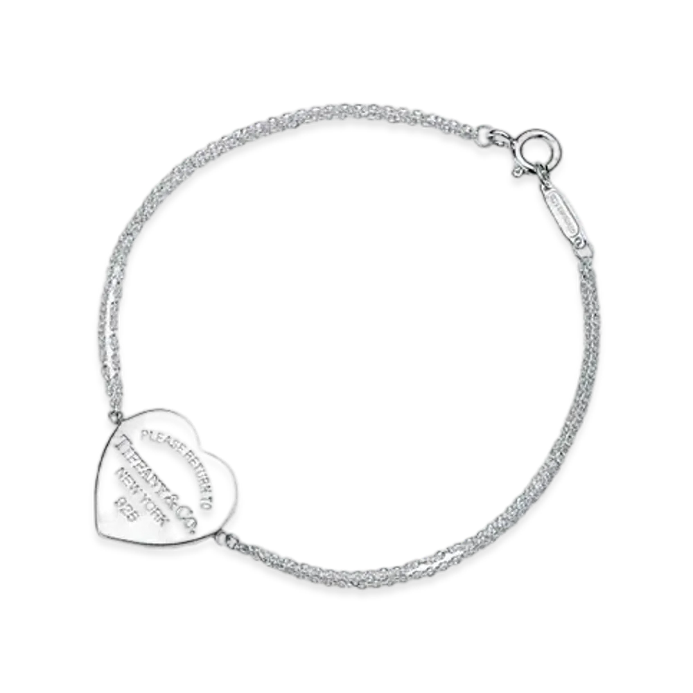 Tiffany & Co. Return to Tiffany Heart Tag Double Chain Bracelet "Sterling Silver"