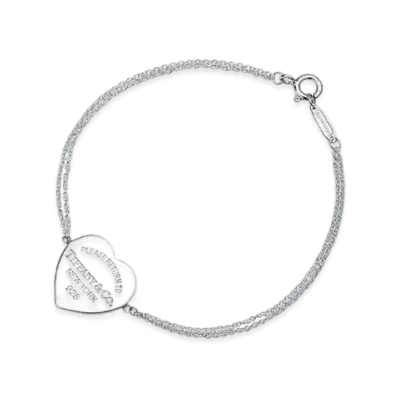 Tiffany & Co. Return to Tiffany Heart Tag Double Chain Bracelet "Sterling Silver"