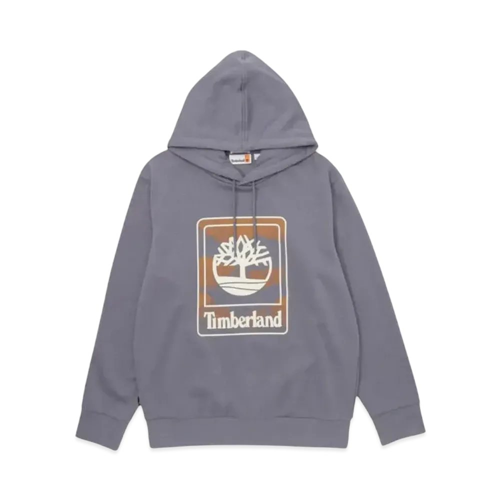 Timberland Men's Outdoor Graphic Brush Back Hooded "Medium Blue"
