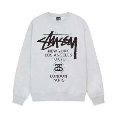 Stussy World Tour Crew "Ash Heather"