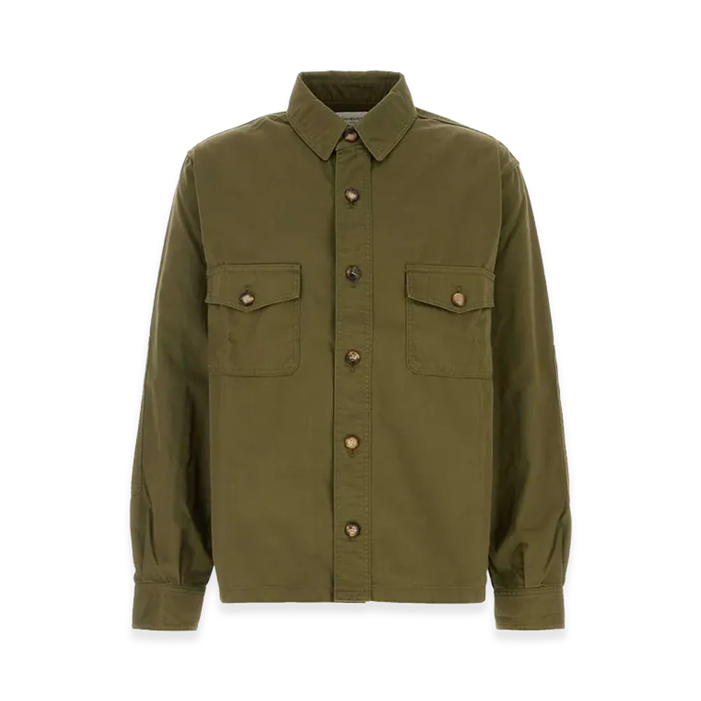 Saint Laurent Army Green Twill Shirt "Green"