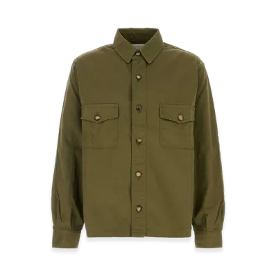 Saint Laurent Army Green Twill Shirt "Green"