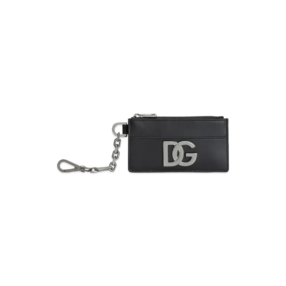 Dolce&Gabbana Card Case Calfskin DG Logo "Black"