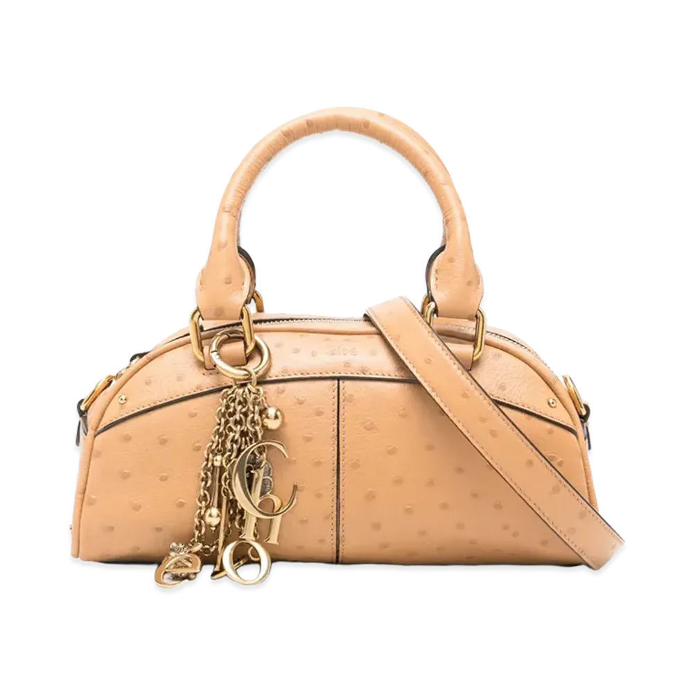 Chloe Women's Bowling Leather Handbag "Light Beige"