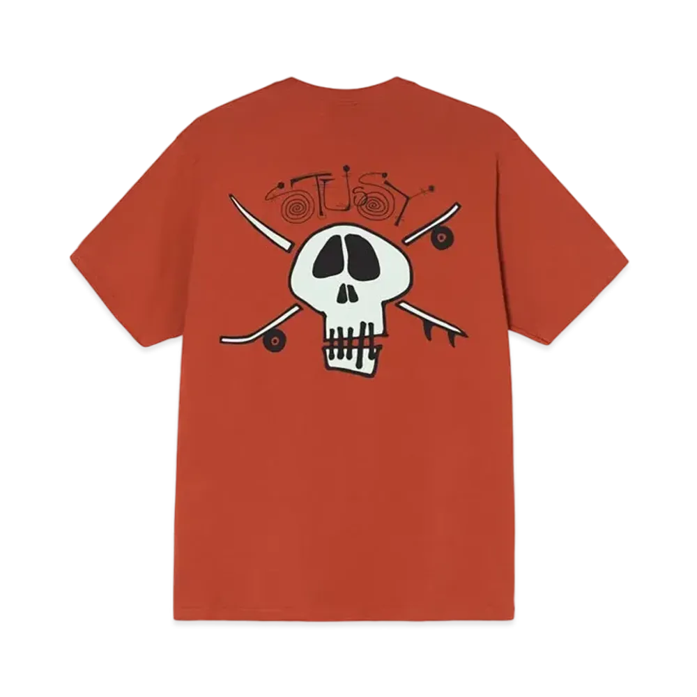 Stussy SURF SKATE SKULL TEE "Brick"