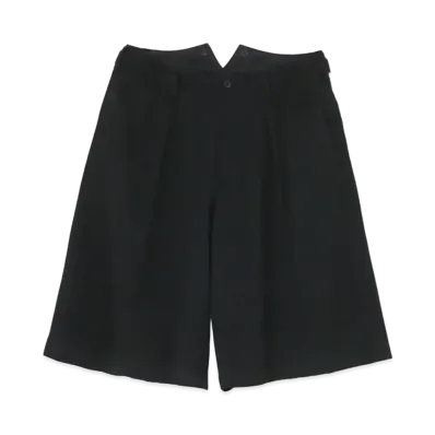 Yohji Yamamoto Pour Homme W/GABARDINE BUTTON HALF PANTS "Black"