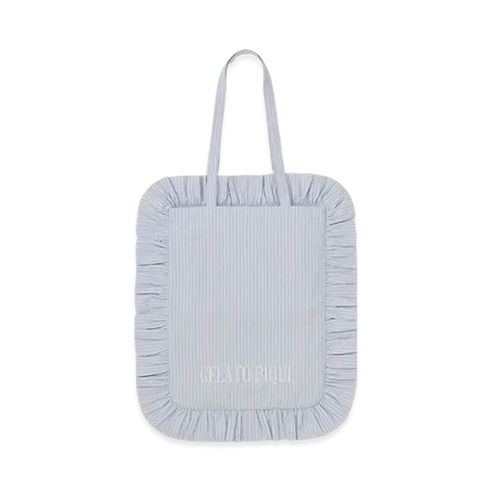 GELATO PIQUE Striped Frill Tote Bag "Blue"