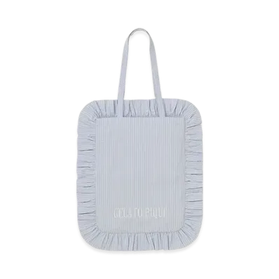 GELATO PIQUE Striped Frill Tote Bag "Blue"