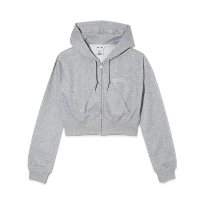 X-Girl Glitter Sweat Zip Up Top "Grey"