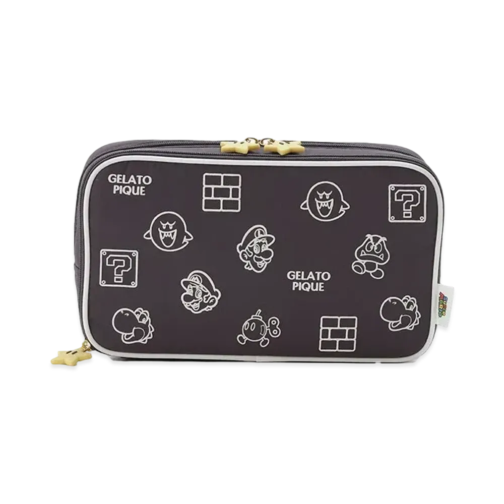 GELATO PIQUE x SUPER MARIO Assorted Pattern Gadget Pouch "Dark Gray"