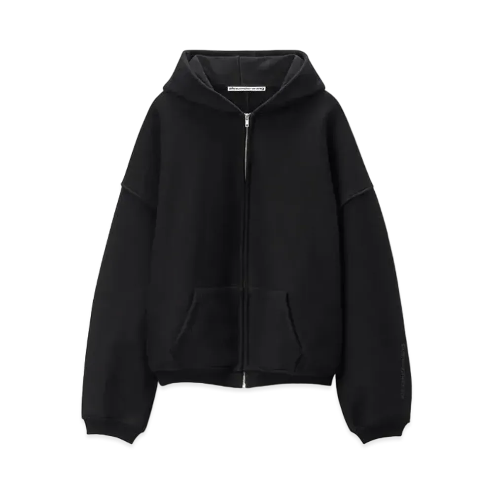Alexander Wang Logo Embroidery Cotton Big Size Hoodie "Black"