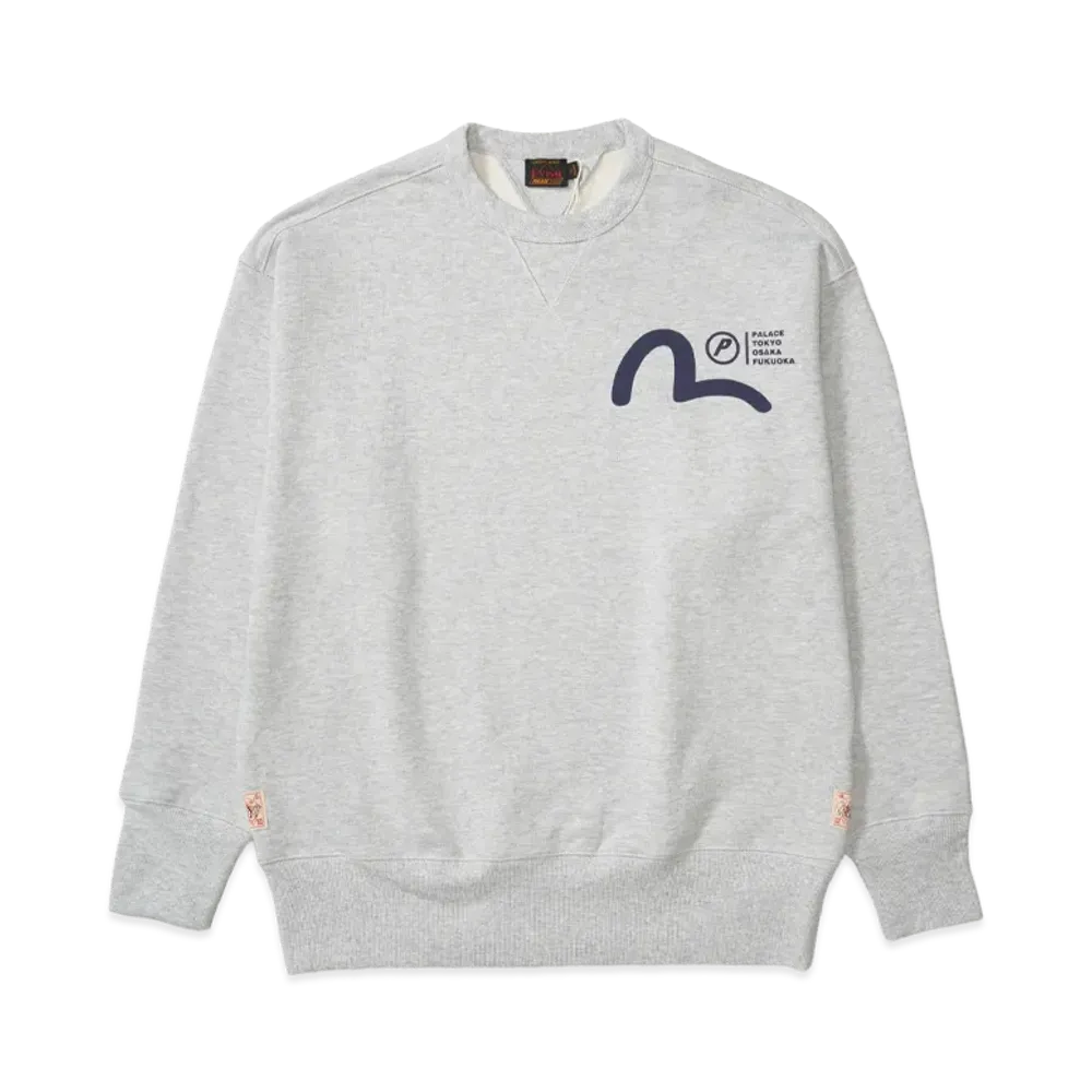 PALACE x EVISU Crew "Grey Marl"