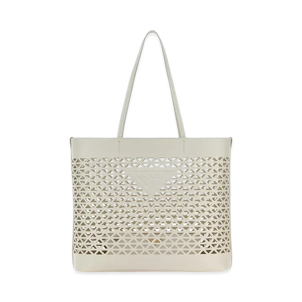 PRADA Women's Leather Shopping Bag "White"