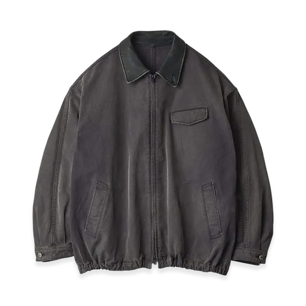 ssstein Sulfur Dyed Whip Cord Vintage Zip Jacket "Black"
