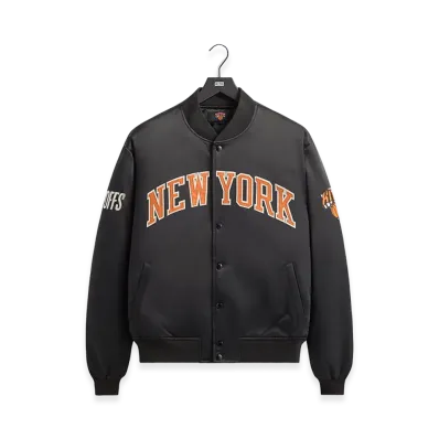 Kith x The New York Knicks Playoffs Satin Bomber Jacket "Black"
