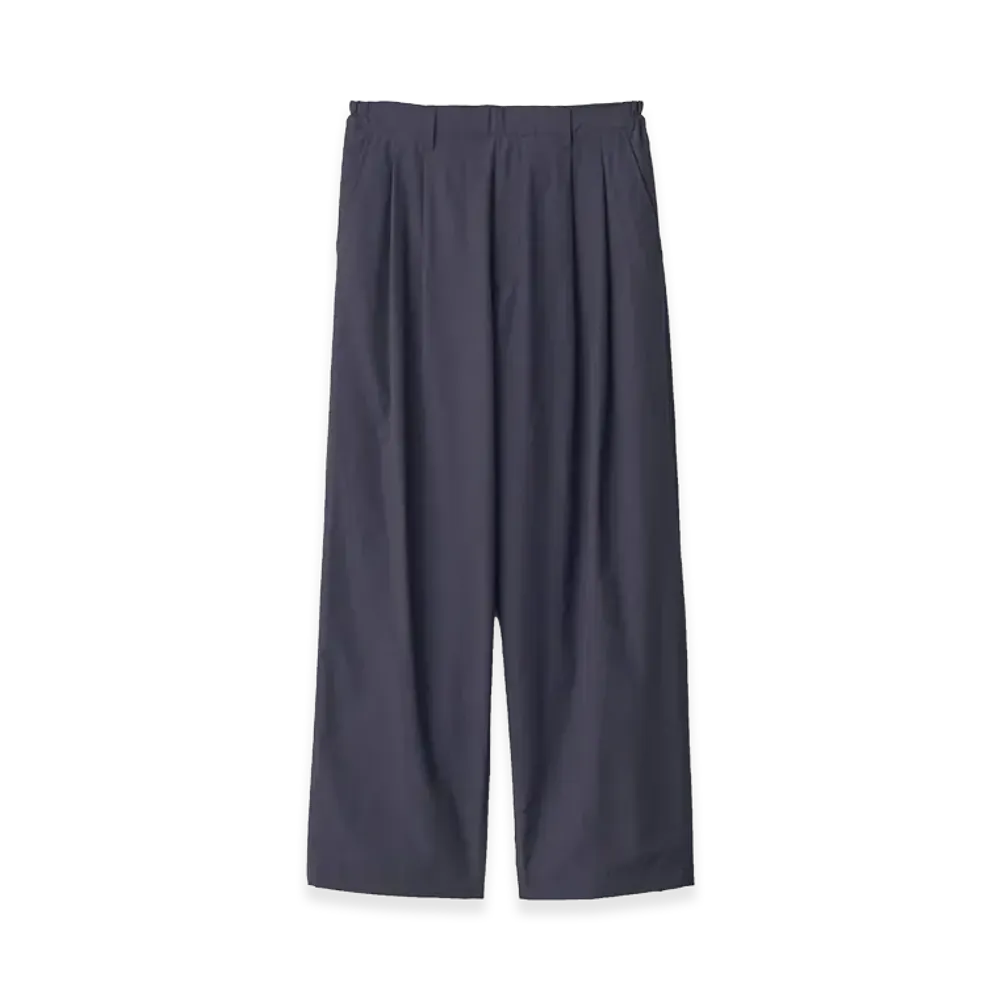 ssstein Cotton Nylon Wide Easy Trousers "Dark Navy"