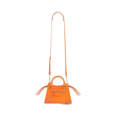 BALENCIAGA Women's Neo Classic Mini Top Handle Bag "Orange"