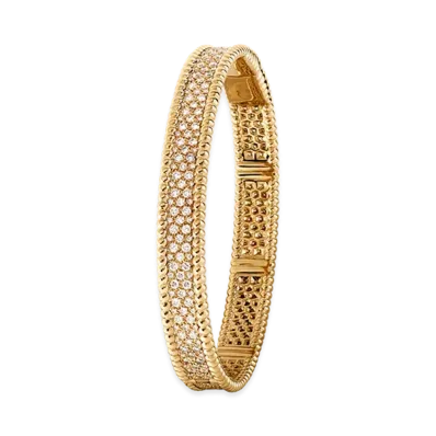 Van Cleef & Arpels Perlee diamonds bracelet 3 rows medium model "18K Yellow gold/Diamond"