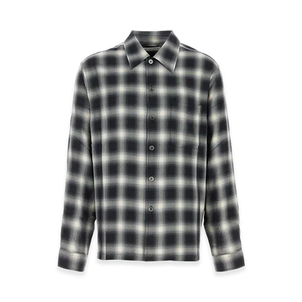 OUR LEGACY Embroidered Viscose Oversize Shirt "Checked"