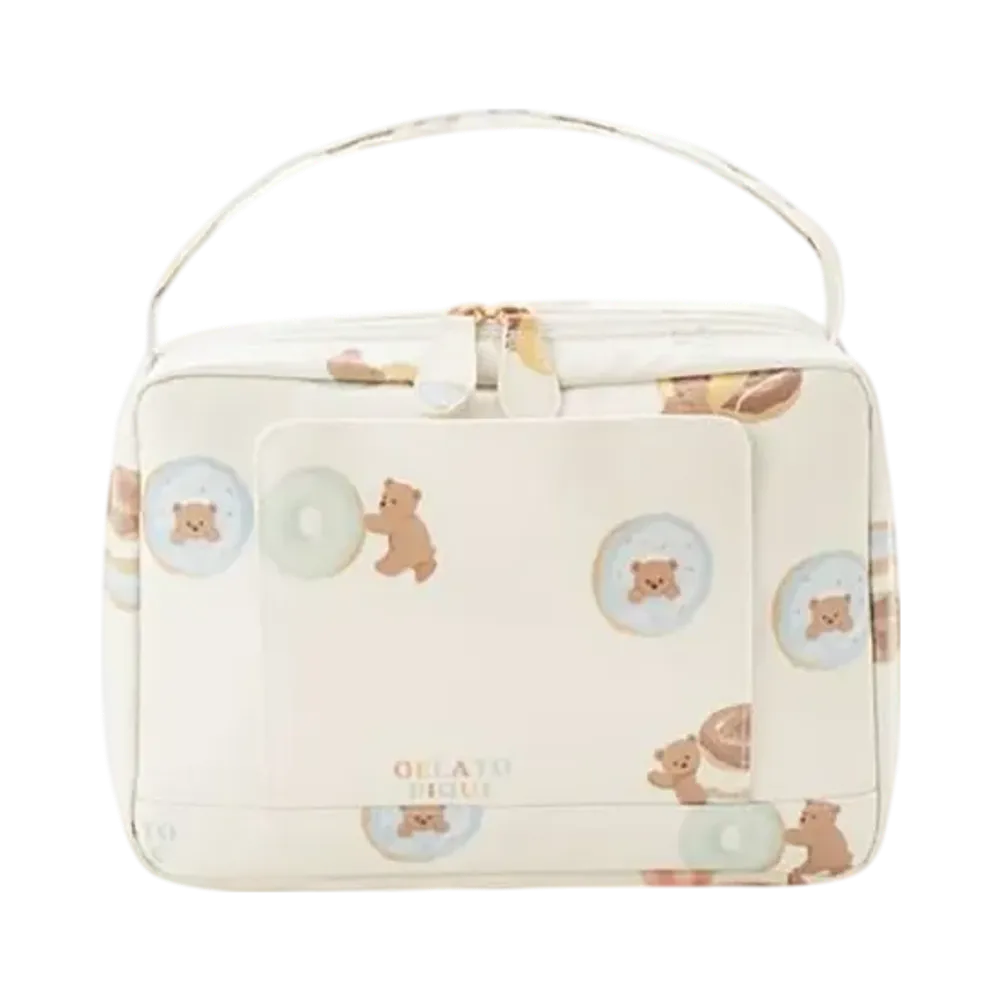 GELATO PIQUE Donut Bear Pattern Diaper Pouch "Cream"