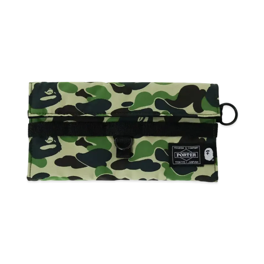 A BATHING APE PORTER ABC CAMO LONG WALLET "Green"