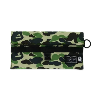A BATHING APE PORTER ABC CAMO LONG WALLET "Green"