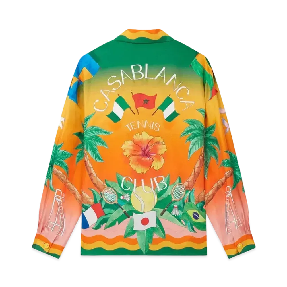 Casablanca Tennis Club En Fleur Silk Shirt "Multi"