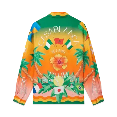 Casablanca Tennis Club En Fleur Silk Shirt "Multi"