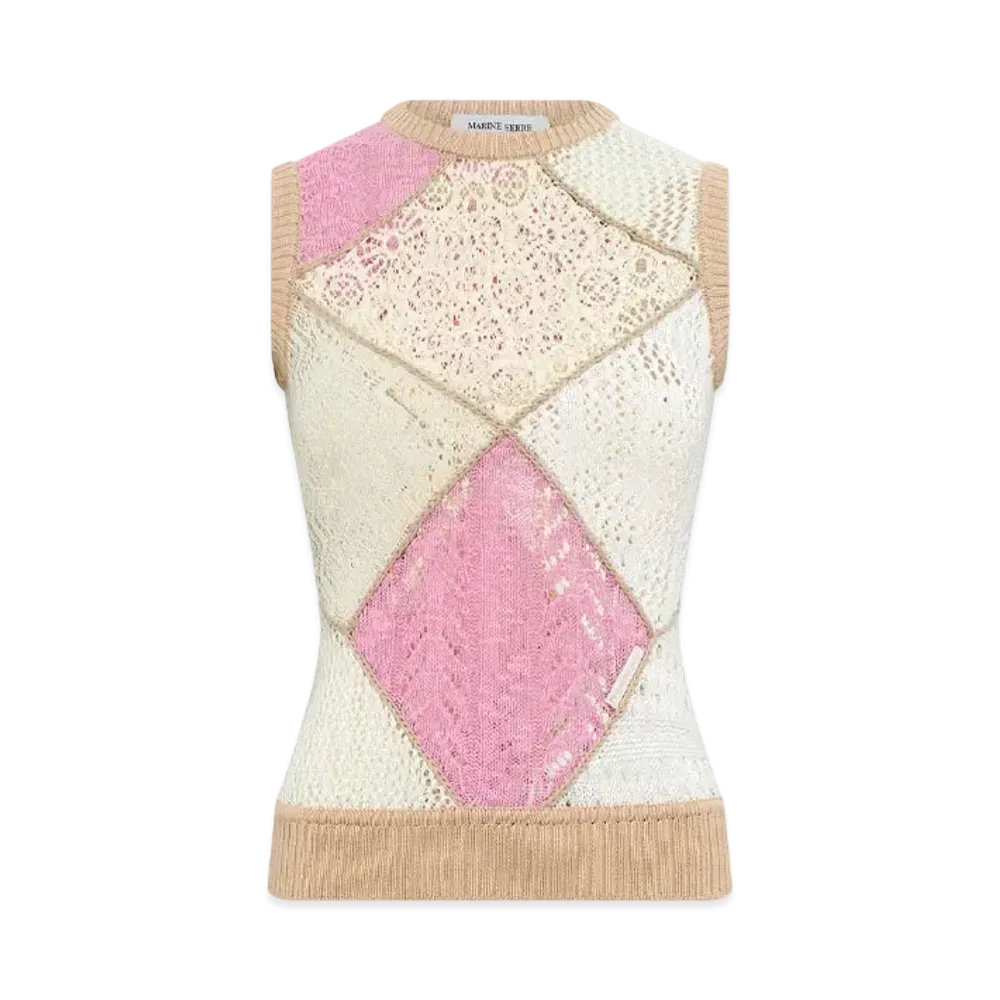 Marine Serre Regenerated Crochet Sleevel Pullover "Multi"